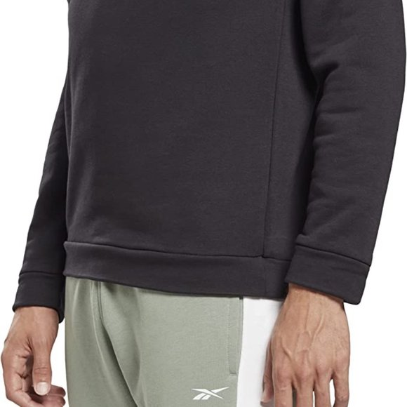 🆕Reebok Men's Training Essentials Graphic Sweatshirt, MD-Black/White Colorblock - Picture 4 of 6